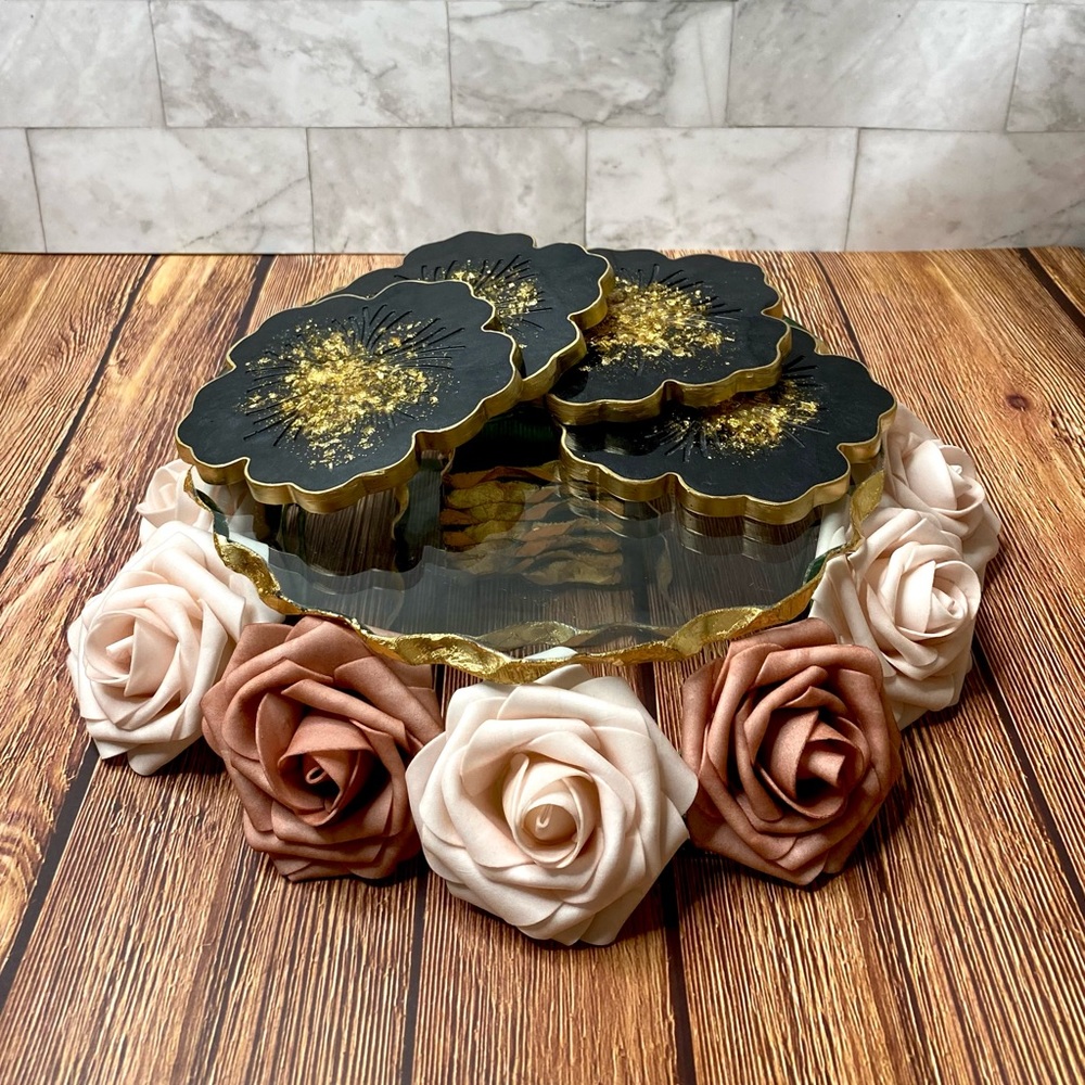 🎉HP Flower Resin Coasters / Set of 4 Coasters - Picture 4 of 6
